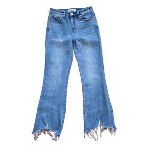 Mica Los Angeles Jeans Women's Straight Leg Raw Hem Pockets Blue Size 26 A001247